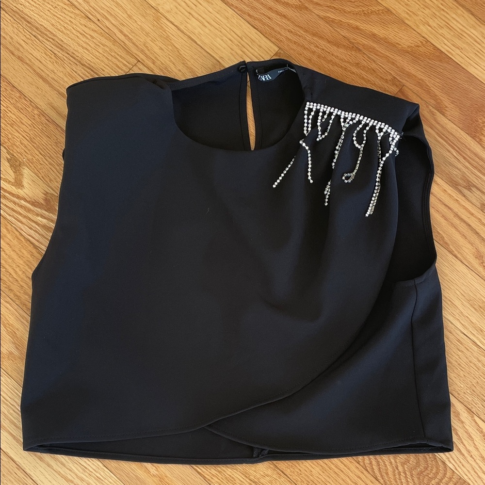 EUC Zara rhinestone crop.  Worn once.